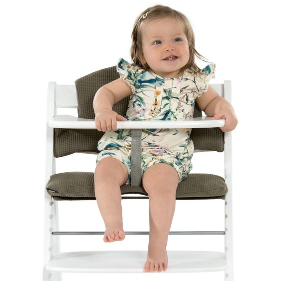 Hauck Seat Pad / Highchair Pad for Alpha Highchair - Highchair Pad Select - Waffle Pique Olive