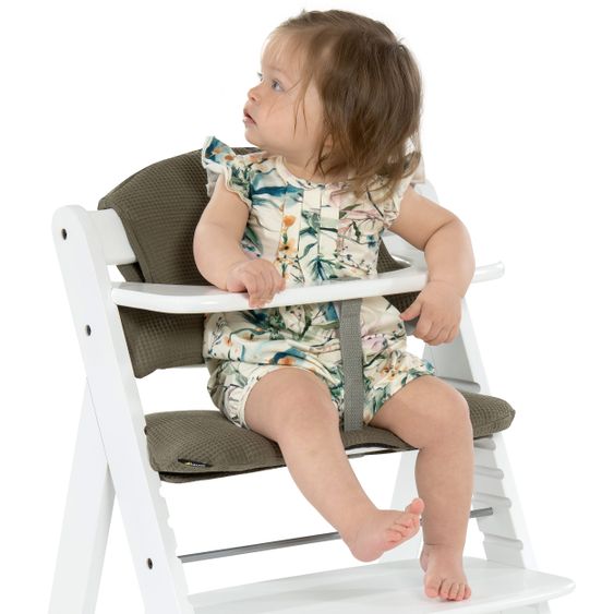 Hauck Seat Pad / Highchair Pad for Alpha Highchair - Highchair Pad Select - Waffle Pique Olive