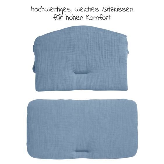 Hauck Sitzkissen / Hochstuhlauflage Highchair Pad für Alpha Plus Hochstuhl - Dusty Blue