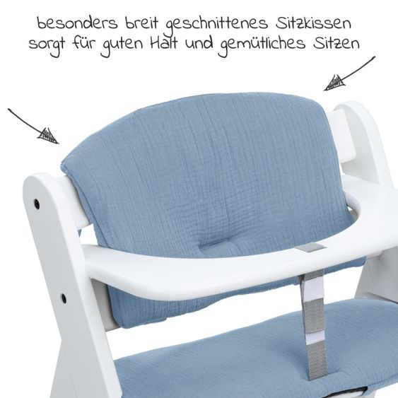 Hauck Sitzkissen / Hochstuhlauflage Highchair Pad für Alpha Plus Hochstuhl - Dusty Blue