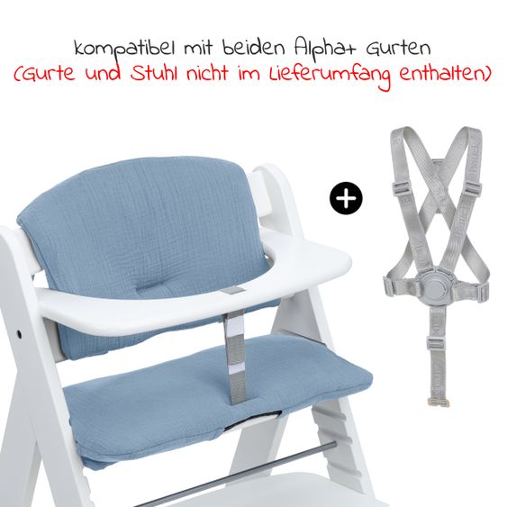Hauck Sitzkissen / Hochstuhlauflage Highchair Pad für Alpha Plus Hochstuhl - Dusty Blue