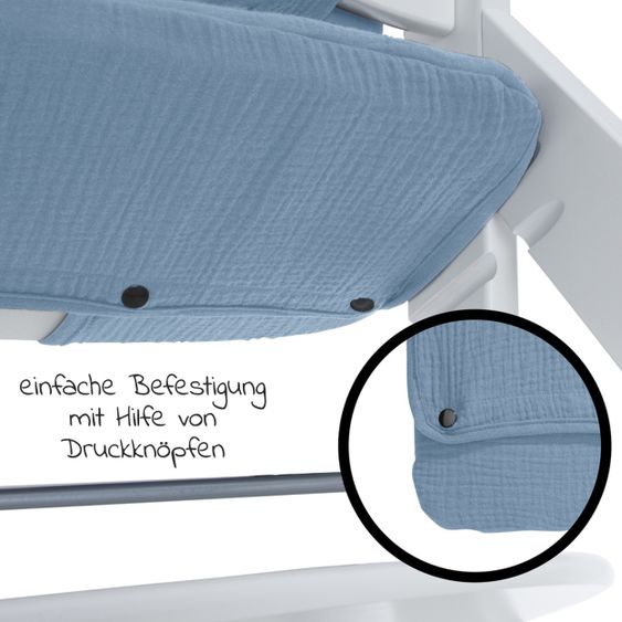 Hauck Sitzkissen / Hochstuhlauflage Highchair Pad für Alpha Plus Hochstuhl - Dusty Blue