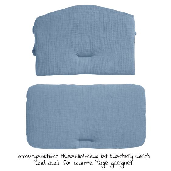 Hauck Sitzkissen / Hochstuhlauflage Highchair Pad für Alpha Plus Hochstuhl - Dusty Blue