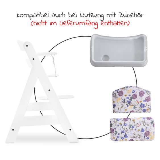 Hauck Sitzkissen / Hochstuhlauflage Highchair Pad für Alpha Plus Hochstuhl - Floral Beige