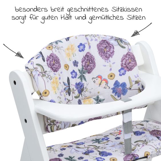 Hauck Seat Cushion / Highchair Pad for Alpha Plus Highchair - Floral Beige