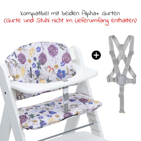 Hauck Seat Cushion / Highchair Pad for Alpha Plus Highchair - Floral Beige