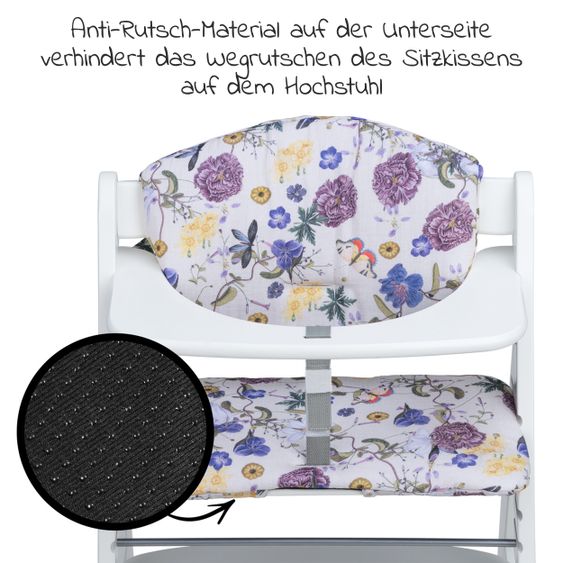 Hauck Sitzkissen / Hochstuhlauflage Highchair Pad für Alpha Plus Hochstuhl - Floral Beige