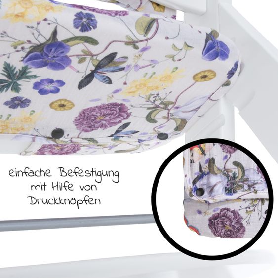 Hauck Sitzkissen / Hochstuhlauflage Highchair Pad für Alpha Plus Hochstuhl - Floral Beige