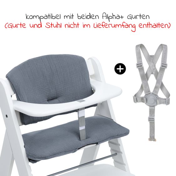 Hauck Sitzkissen / Hochstuhlauflage Highchair Pad für Alpha Plus Hochstuhl - Stone