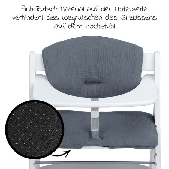 Hauck Sitzkissen / Hochstuhlauflage Highchair Pad für Alpha Plus Hochstuhl - Stone