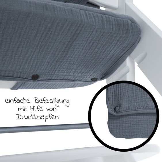 Hauck Sitzkissen / Hochstuhlauflage Highchair Pad für Alpha Plus Hochstuhl - Stone