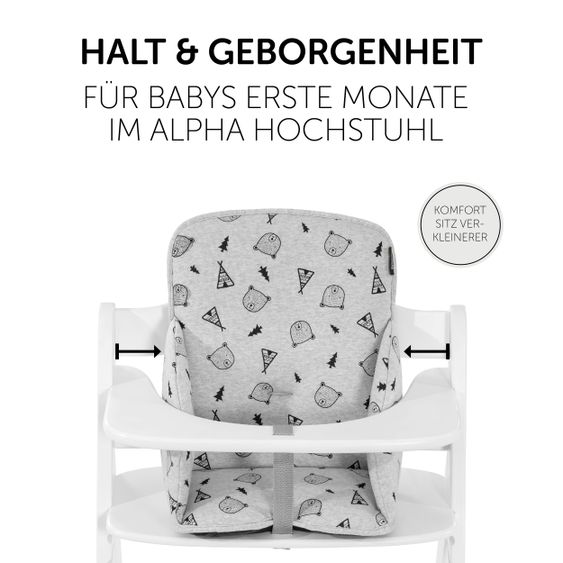 Hauck Sitzverkleinerer / Sitzkissen für Alpha Hochstuhl - Cosy Select - Nordic Grey