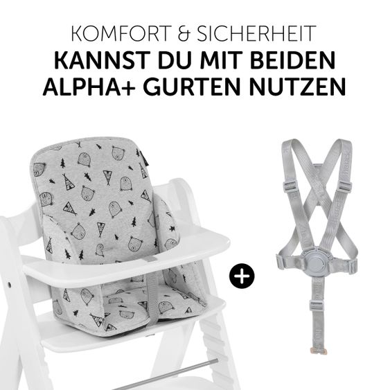 Hauck Sitzverkleinerer / Sitzkissen für Alpha Hochstuhl - Cosy Select - Nordic Grey