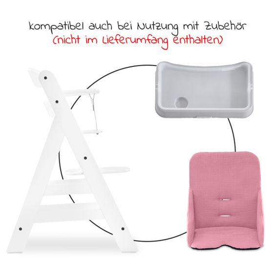 Hauck Sitzverkleinerer / Sitzkissen Highchair Baby Pad für Alpha Plus Hochstuhl - Berry