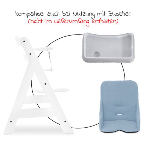 Hauck Sitzverkleinerer / Sitzkissen Highchair Baby Pad für Alpha Plus Hochstuhl - Dusty Blue