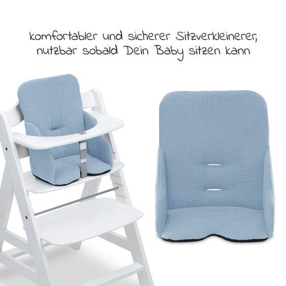 Hauck Sitzverkleinerer / Sitzkissen Highchair Baby Pad für Alpha Plus Hochstuhl - Dusty Blue