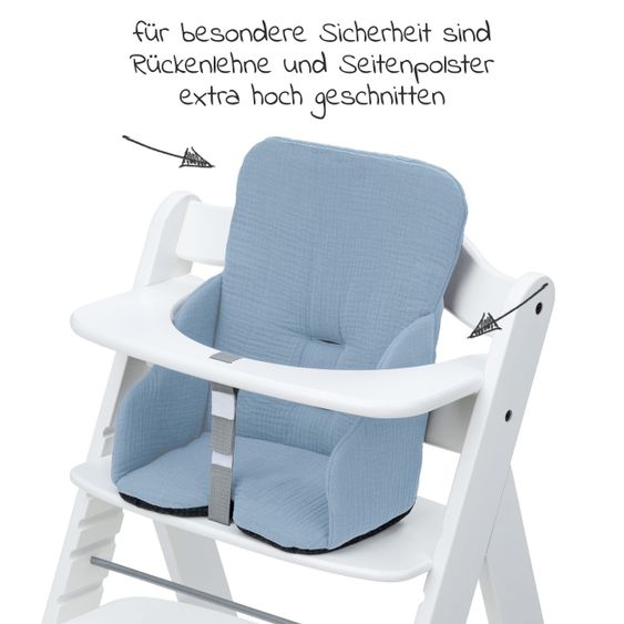 Hauck Sitzverkleinerer / Sitzkissen Highchair Baby Pad für Alpha Plus Hochstuhl - Dusty Blue