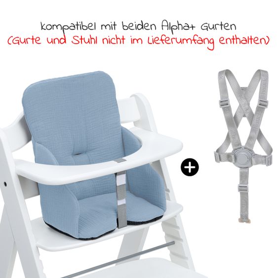 Hauck Sitzverkleinerer / Sitzkissen Highchair Baby Pad für Alpha Plus Hochstuhl - Dusty Blue