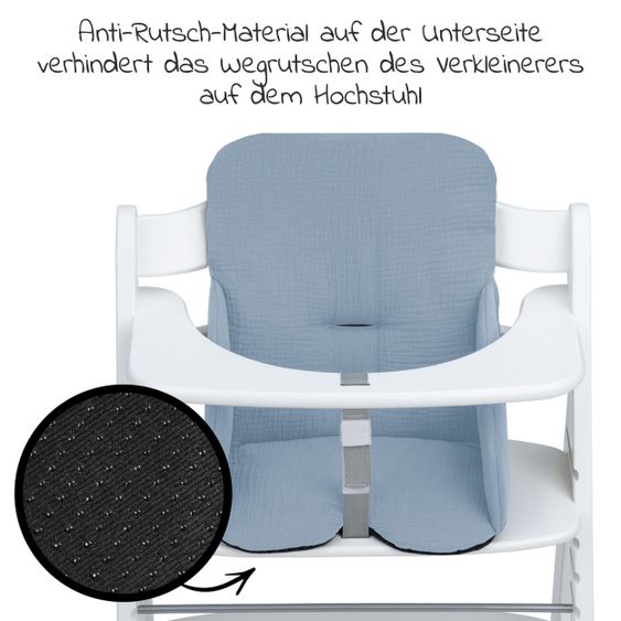 Hauck Sitzverkleinerer / Sitzkissen Highchair Baby Pad für Alpha Plus Hochstuhl - Dusty Blue