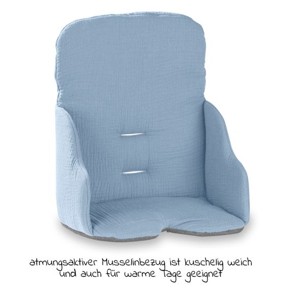 Hauck Sitzverkleinerer / Sitzkissen Highchair Baby Pad für Alpha Plus Hochstuhl - Dusty Blue
