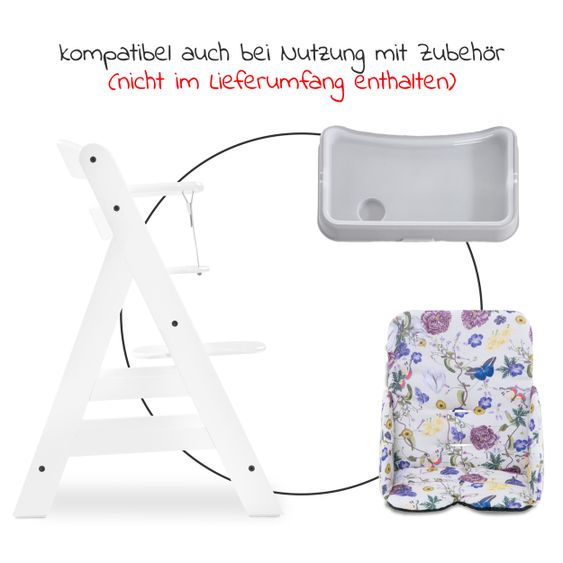 Hauck Sitzverkleinerer / Sitzkissen Highchair Baby Pad für Alpha Plus Hochstuhl - Floral Beige