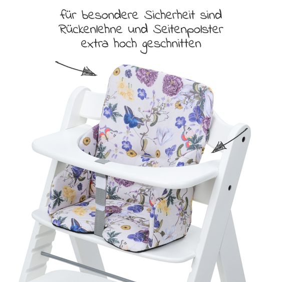 Hauck Sitzverkleinerer / Sitzkissen Highchair Baby Pad für Alpha Plus Hochstuhl - Floral Beige