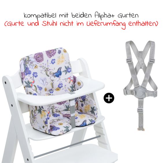 Hauck Sitzverkleinerer / Sitzkissen Highchair Baby Pad für Alpha Plus Hochstuhl - Floral Beige