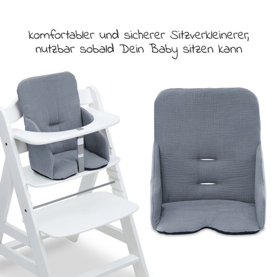 Hauck Sitzverkleinerer / Sitzkissen Highchair Baby Pad für Alpha Plus Hochstuhl - Stone