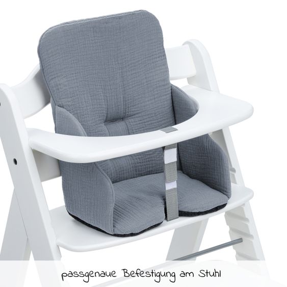 Hauck Sitzverkleinerer / Sitzkissen Highchair Baby Pad für Alpha Plus Hochstuhl - Stone