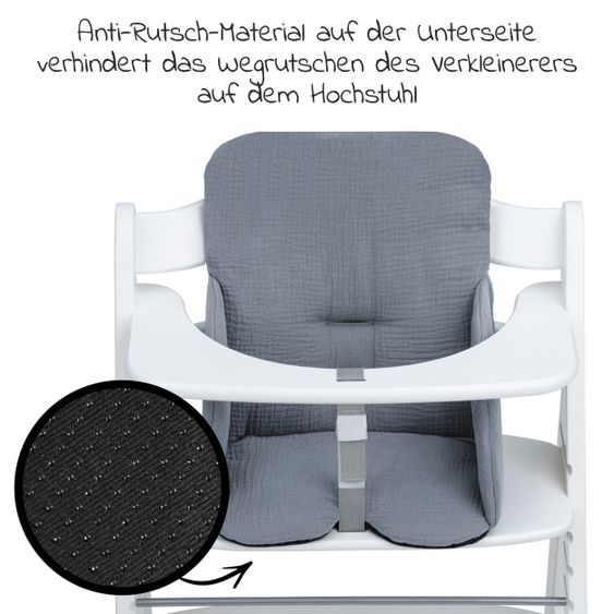 Hauck Sitzverkleinerer / Sitzkissen Highchair Baby Pad für Alpha Plus Hochstuhl - Stone