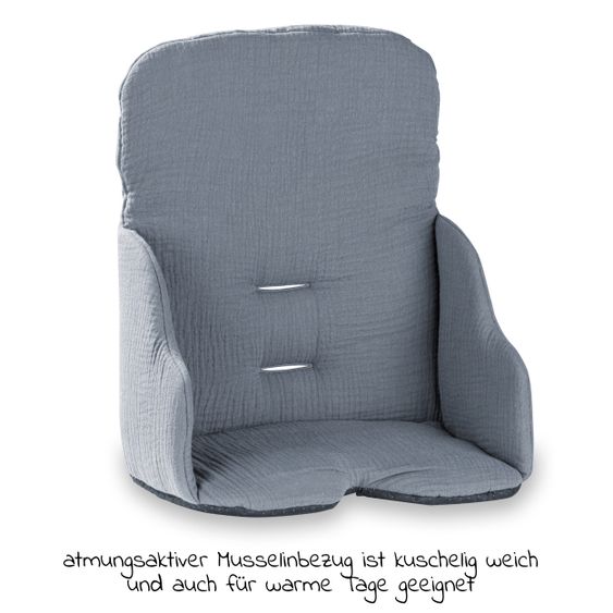 Hauck Sitzverkleinerer / Sitzkissen Highchair Baby Pad für Alpha Plus Hochstuhl - Stone