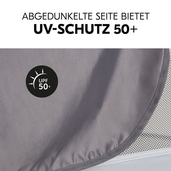 Hauck Sonnenschutz, Abdunklung & Moskitonetz für Reisebetten - 3in1 Travel Bed Canopy - Grey