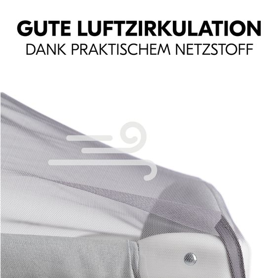 Hauck Sonnenschutz, Abdunklung & Moskitonetz für Reisebetten - 3in1 Travel Bed Canopy - Grey