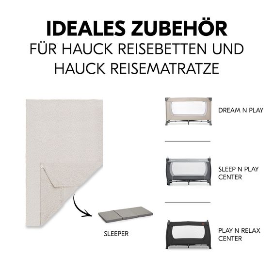 Hauck Spannbettlaken für Reisebetten & Matratzen mit 60 x 120 cm - Beige Dots