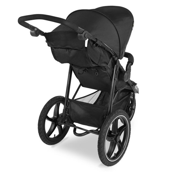 Hauck Passeggino e jogger Runner 2 (con pneumatici grandi) incluso pacchetto accessori XXL - Nero