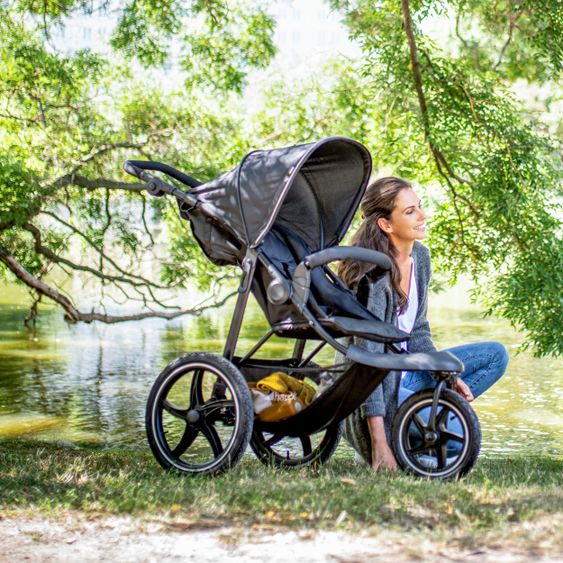 Hauck Stroller & Jogger Runner 2 (with large pneumatic tires) incl. XXL accessories package - Black