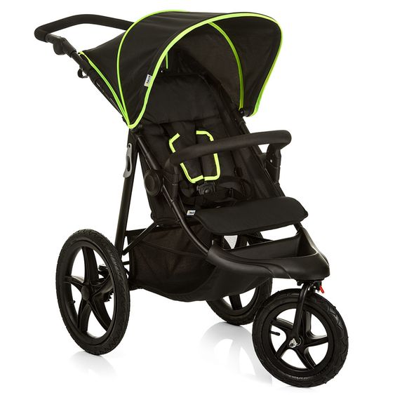 Hauck Buggy & Jogger Runner mit Luftreifen - Black Neon Yellow