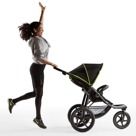 Hauck Buggy & Jogger Runner mit Luftreifen - Black Neon Yellow