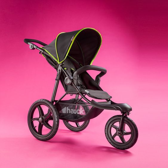 Hauck Buggy & Jogger Runner mit Luftreifen - Black Neon Yellow