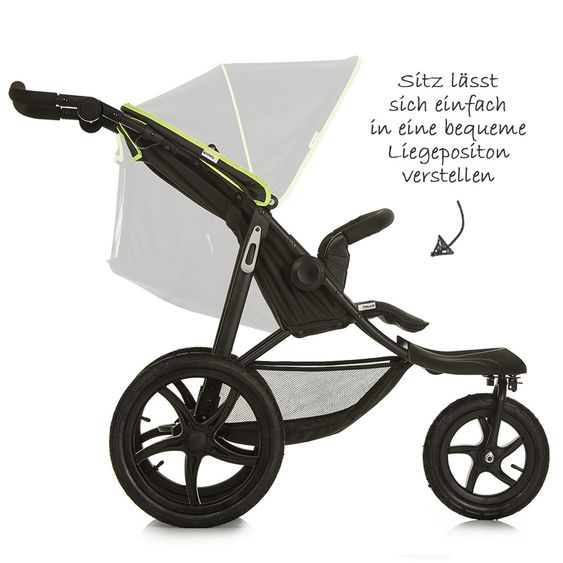 Hauck Buggy & Jogger Runner mit Luftreifen - Black Neon Yellow