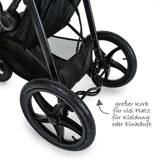 Hauck Buggy & Jogger Runner mit Luftreifen - Black Neon Yellow