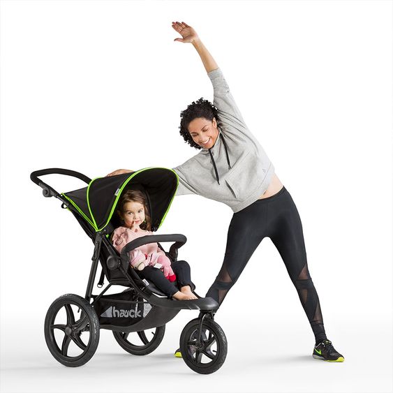 Hauck Buggy & Jogger Runner mit Luftreifen - Black Neon Yellow