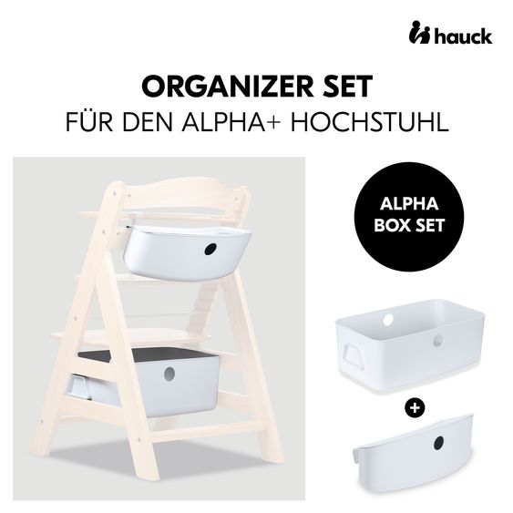 Hauck Storage boxes for Alpha high chair - set of 2 (large and small box) - White / Weiß