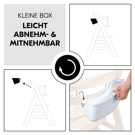 Hauck Storage boxes for Alpha high chair - set of 2 (large and small box) - White / Weiß