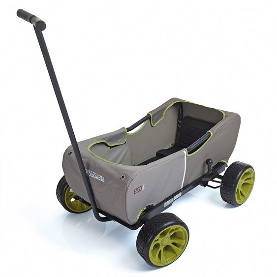 Hauck Toys for Kids Handcart Eco Mobil - foldable with roof, trolley & handcart for 2 children