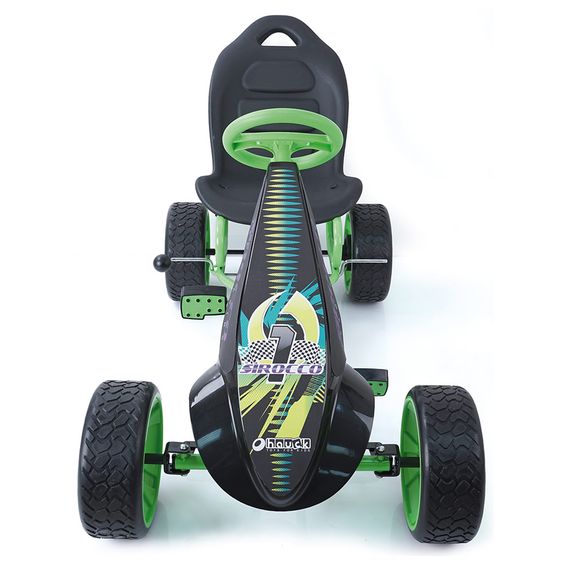 Hauck Toys for Kids Gokart Sirocco - mit Freilauf, verstellbarem Schalensitz, kugelgelagerte Räder mit EVA Reifen - Green