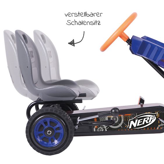 Hauck Toys for Kids Gokart & Tretauto Nerf Striker mit verstellbarem Schalensitz (4-8 Jahre)