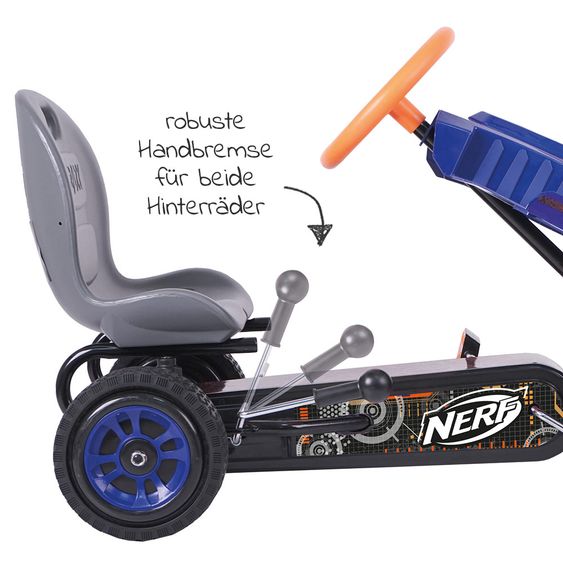 Hauck Toys for Kids Gokart & Tretauto Nerf Striker mit verstellbarem Schalensitz (4-8 Jahre)