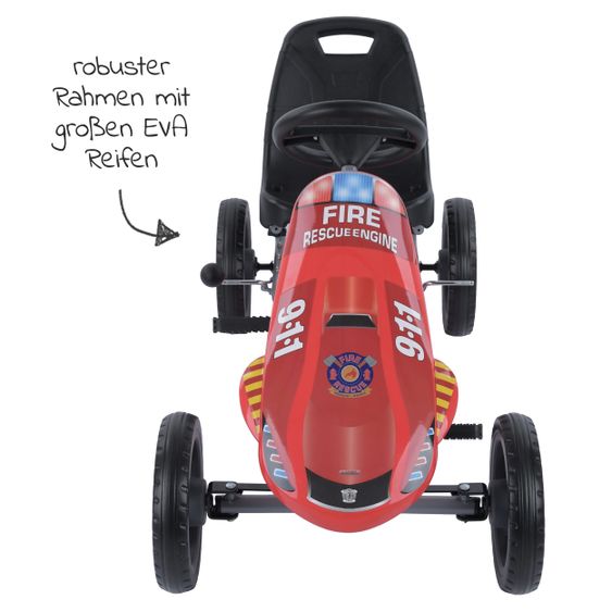 Hauck Toys for Kids Gokart & Tretauto Speedster Fireworkers mit verstellbarem Schalensitz (4-8 Jahre)