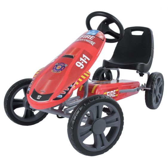 Hauck Toys for Kids Gokart & Tretauto Speedster Fireworkers mit verstellbarem Schalensitz (4-8 Jahre)